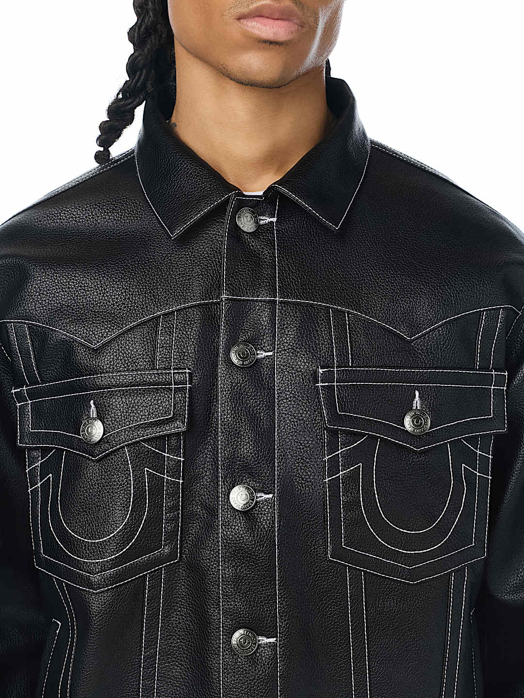 JIMMY FAUX LEATHER OVERSIZED JACKET