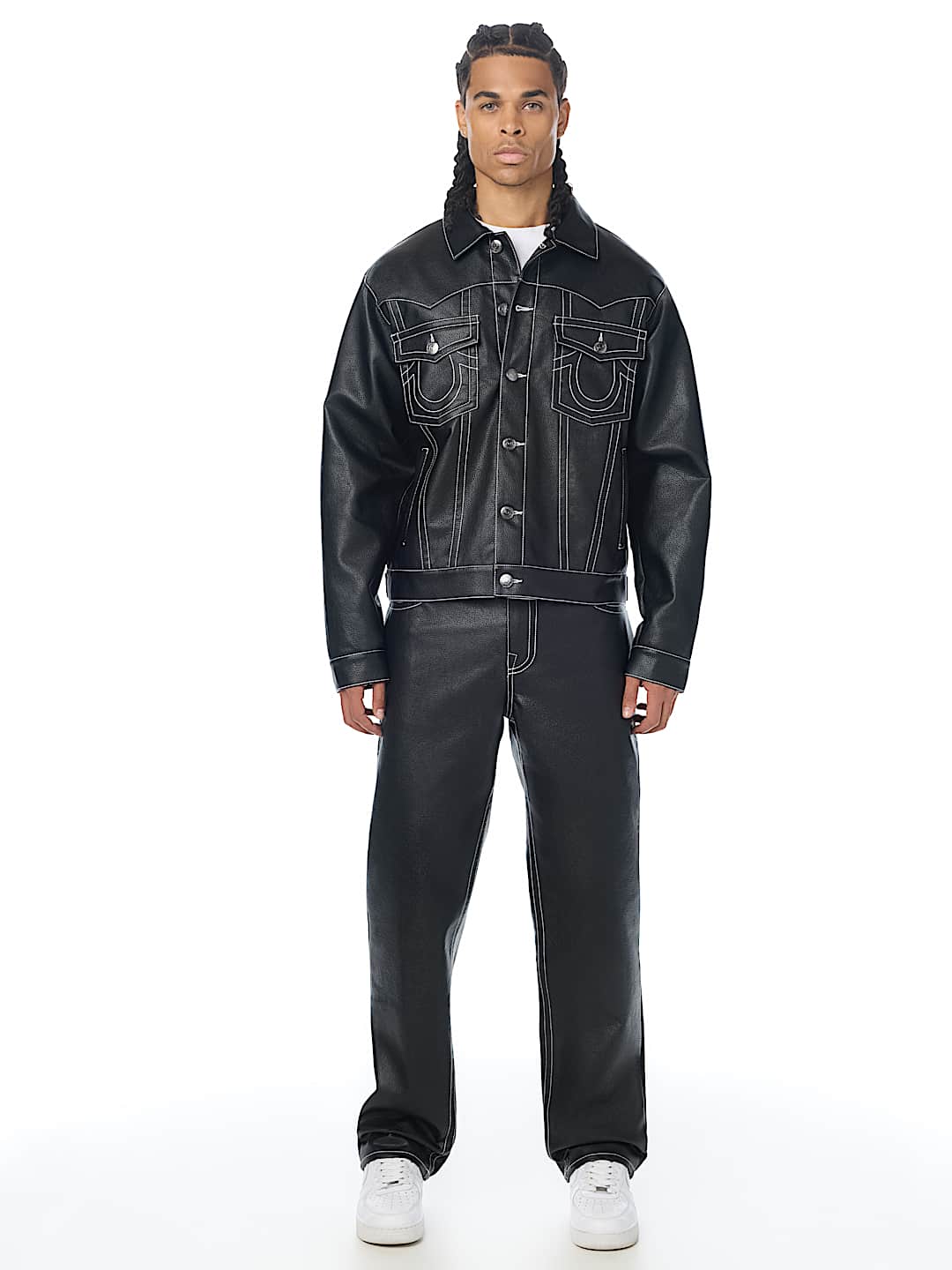 JIMMY FAUX LEATHER OVERSIZED JACKET