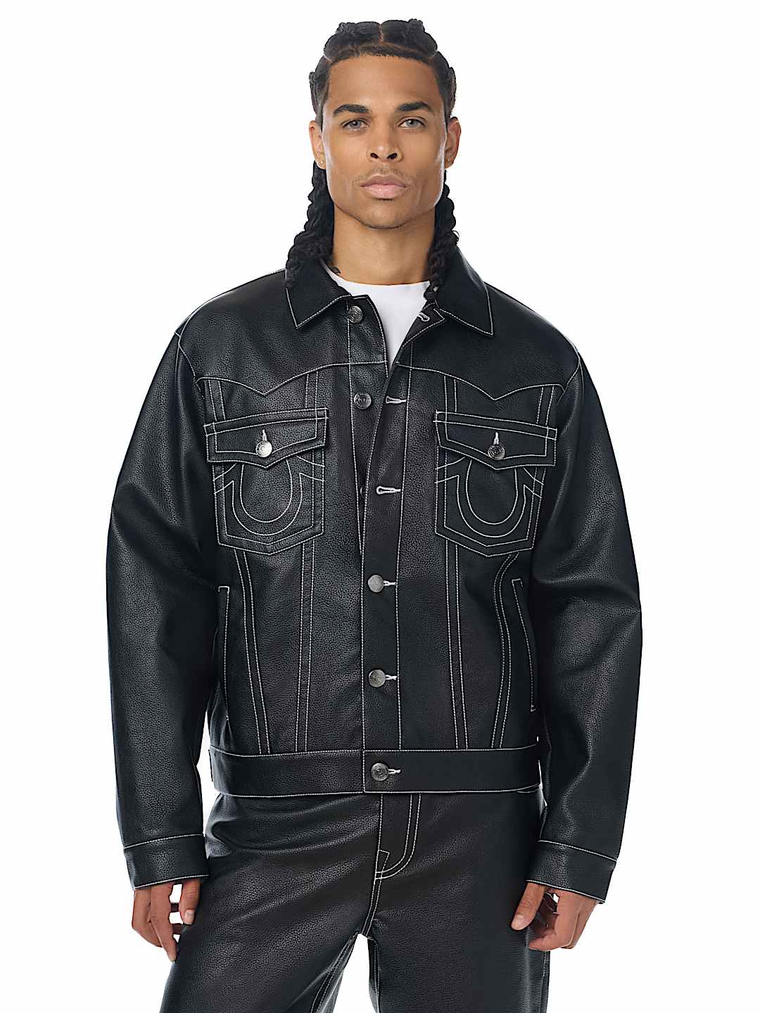 JIMMY FAUX LEATHER OVERSIZED JACKET
