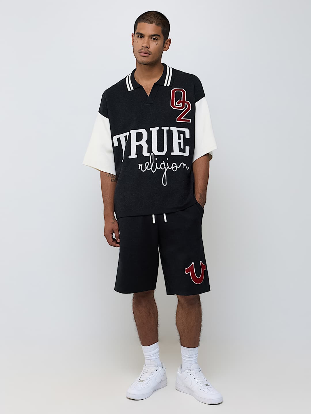 KNIT OVERSIZED POLO SHIRT