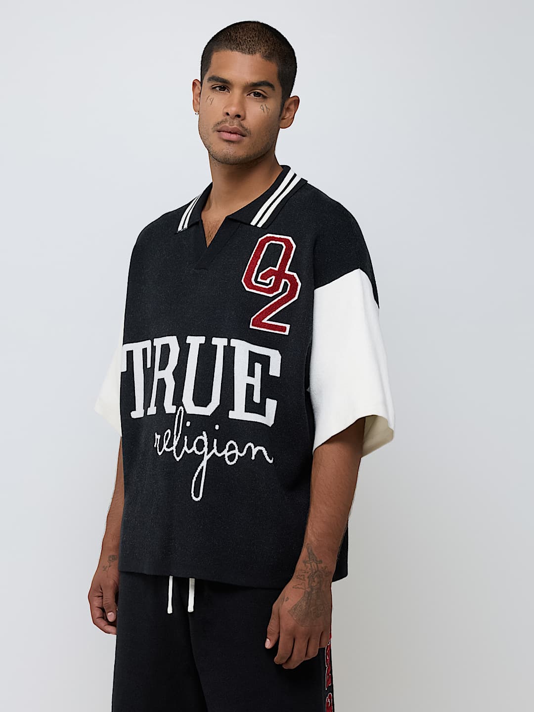 KNIT OVERSIZED POLO SHIRT