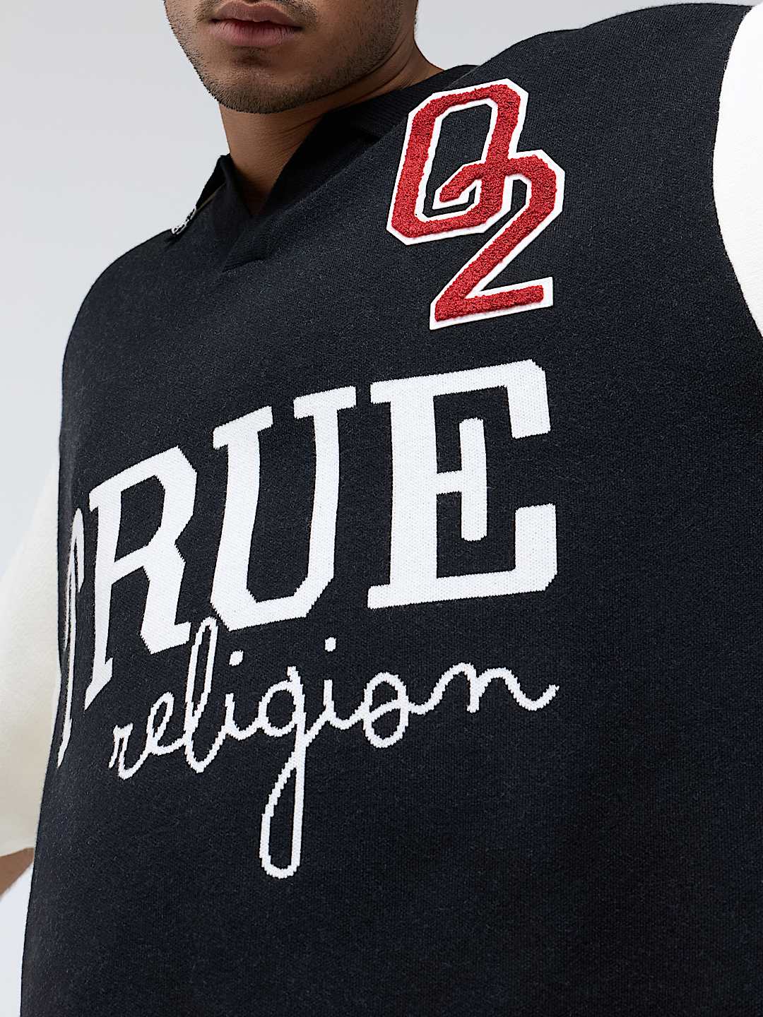KNIT OVERSIZED POLO SHIRT