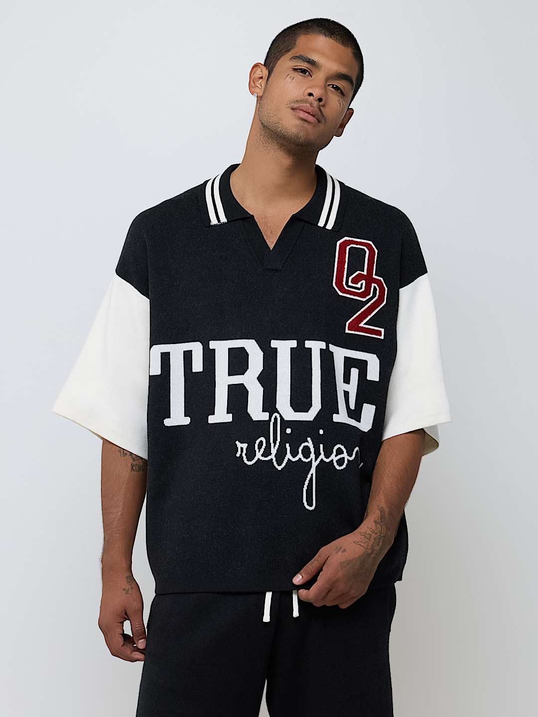 KNIT OVERSIZED POLO SHIRT