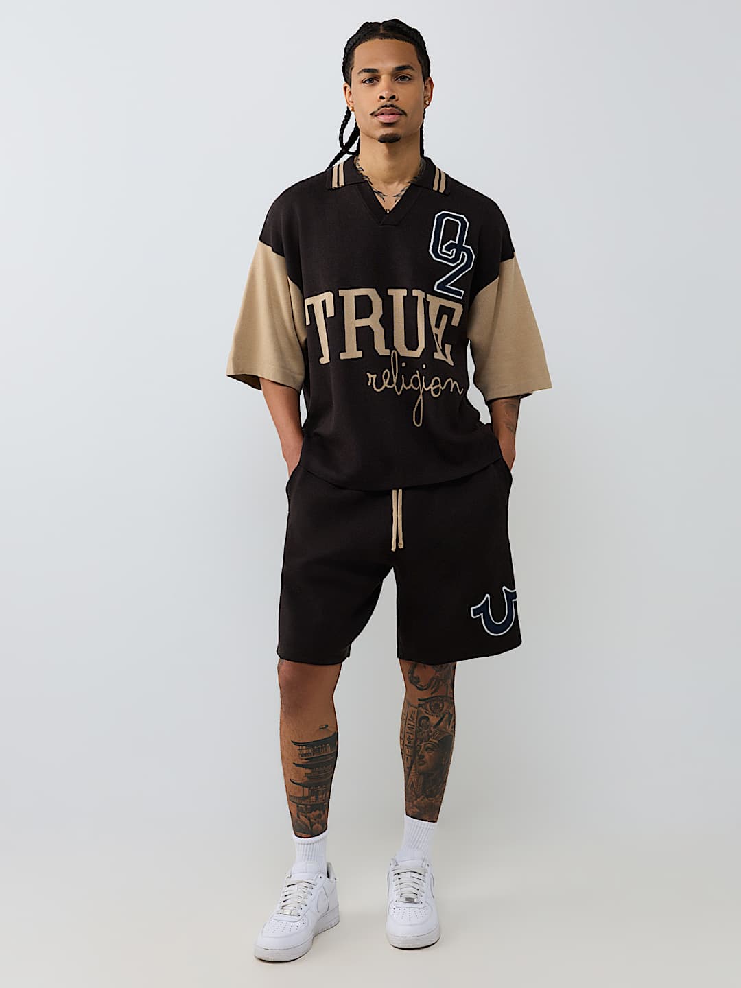 KNIT OVERSIZED POLO SHIRT