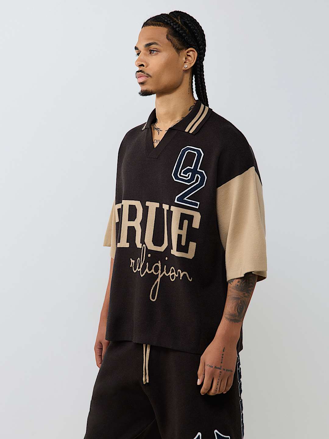 KNIT OVERSIZED POLO SHIRT