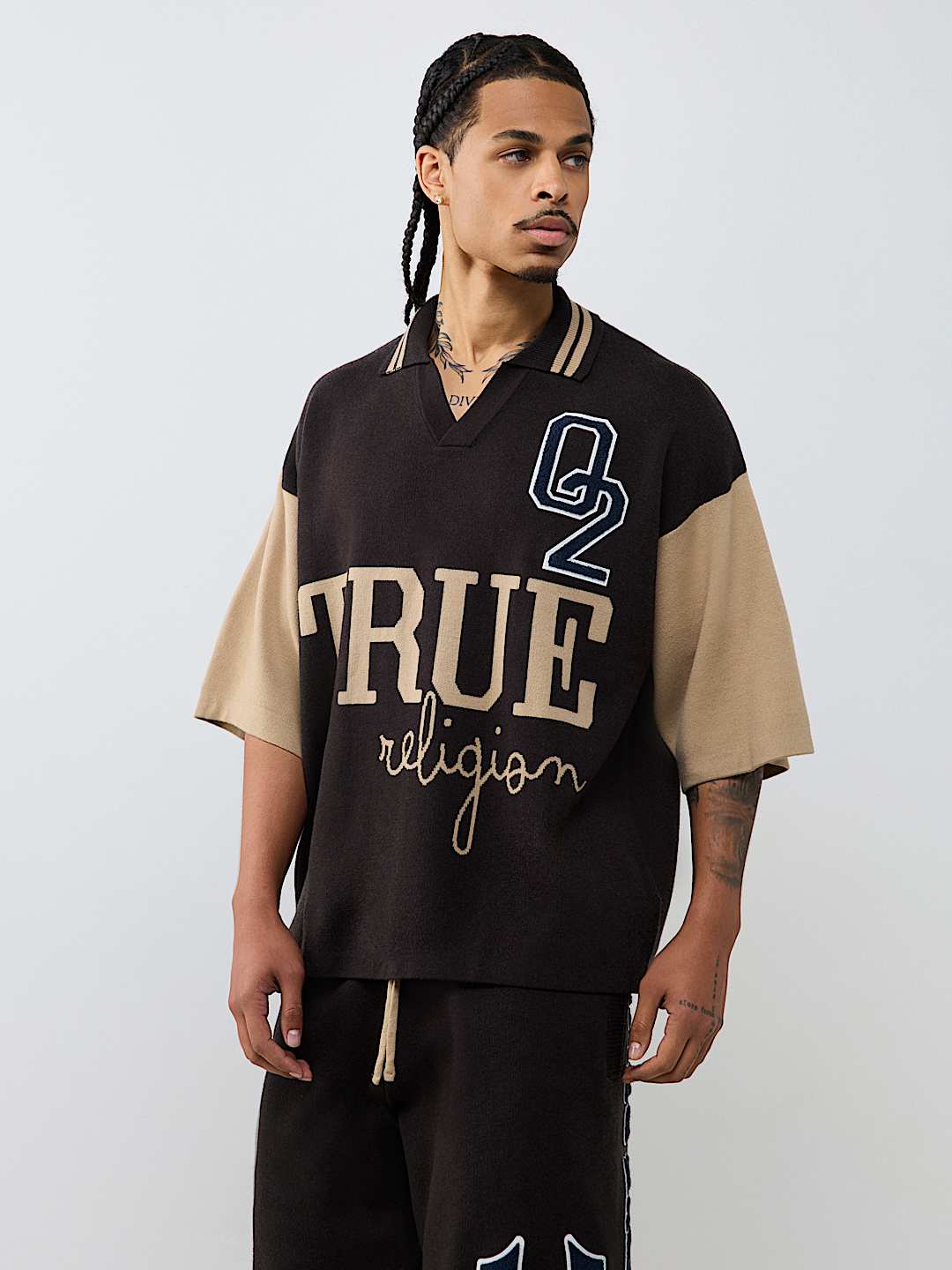 KNIT OVERSIZED POLO SHIRT