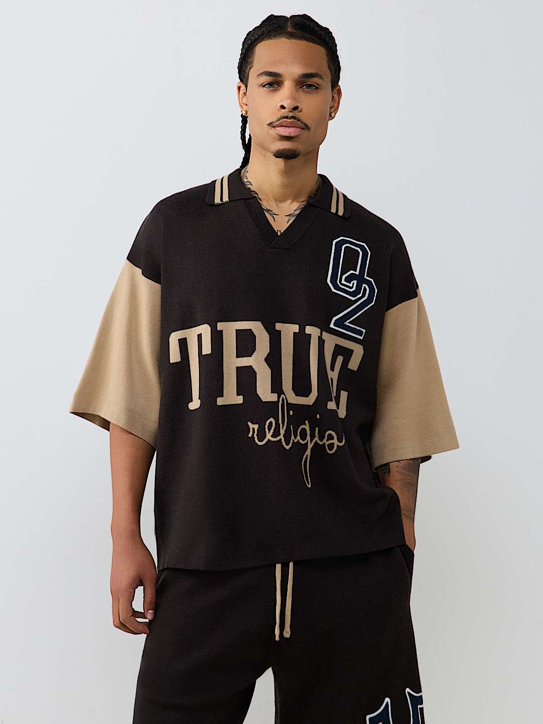KNIT OVERSIZED POLO SHIRT