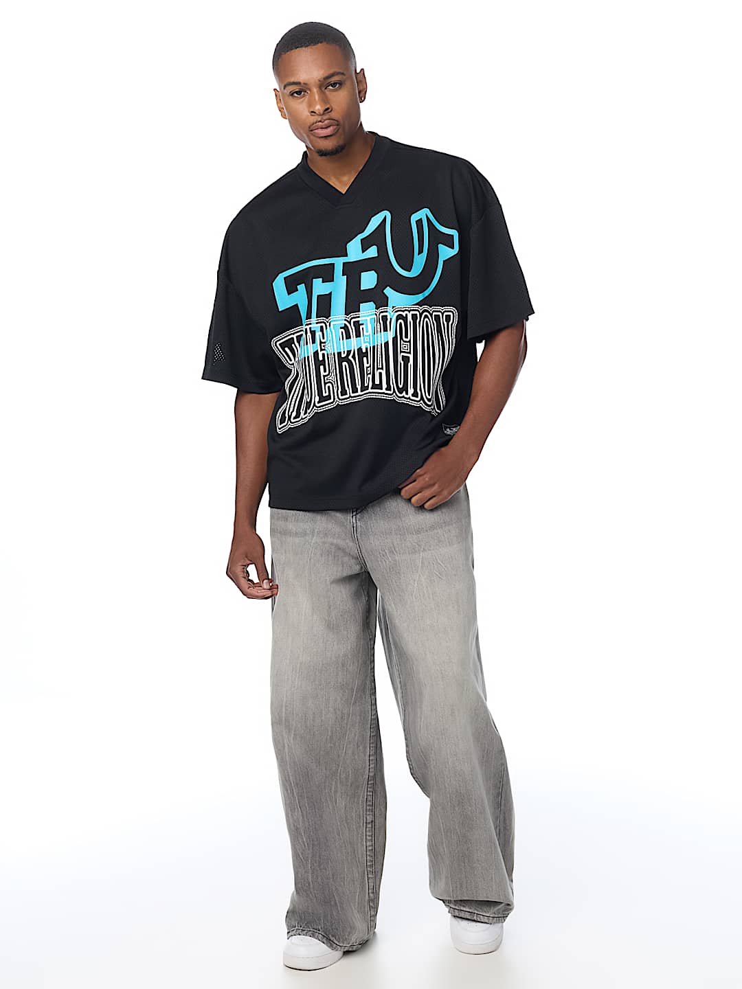ARCHED LOGO MESH JERSEY