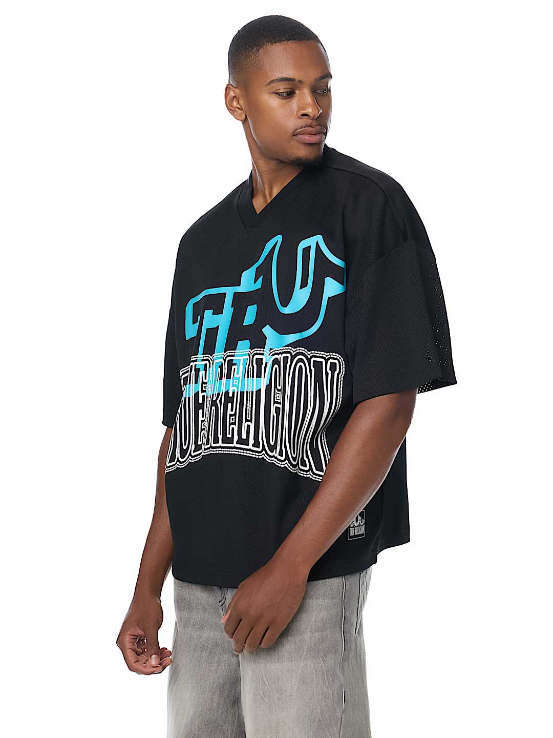 ARCHED LOGO MESH JERSEY