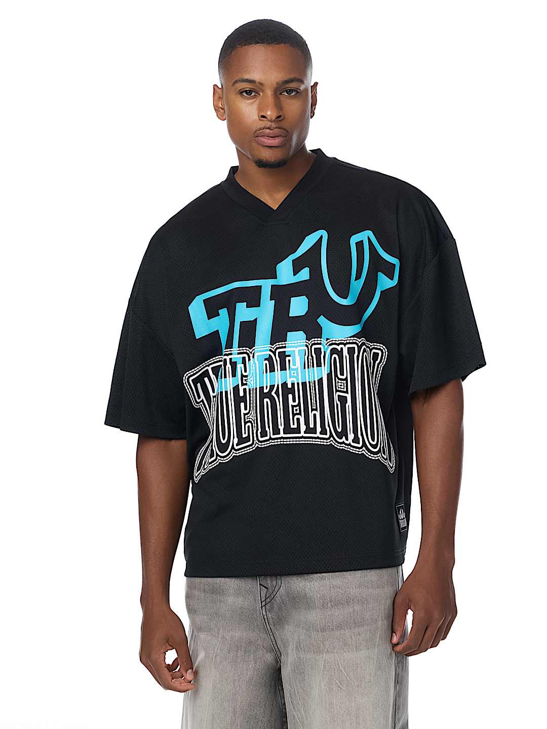 ARCHED LOGO MESH JERSEY