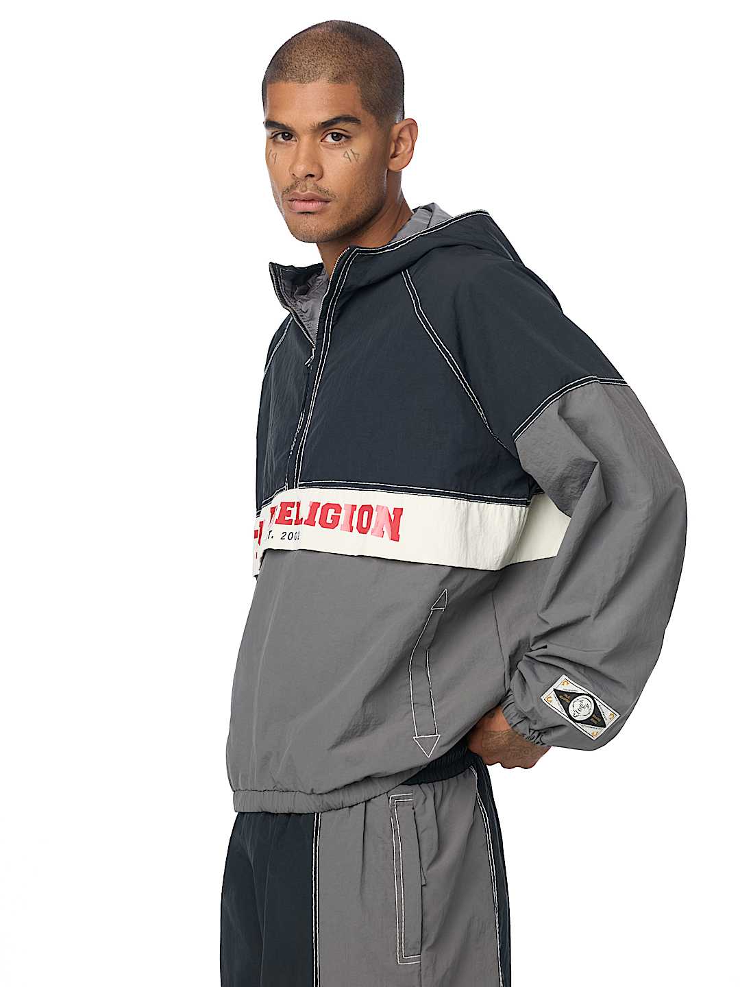 COLORBLOCK BIG T NYLON ANORAK