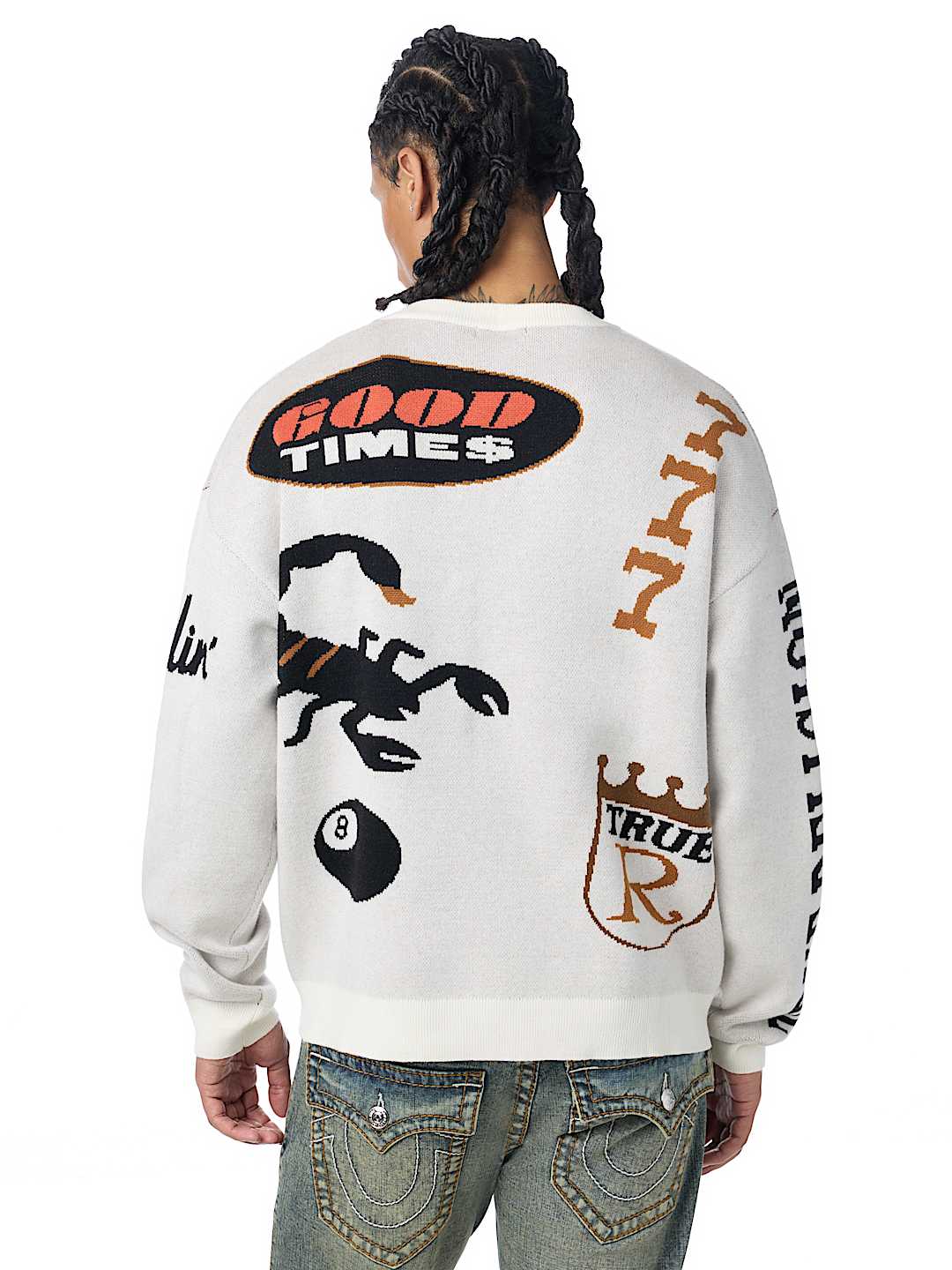 LONG SLEEVE MULTI-LOGO SWEATER