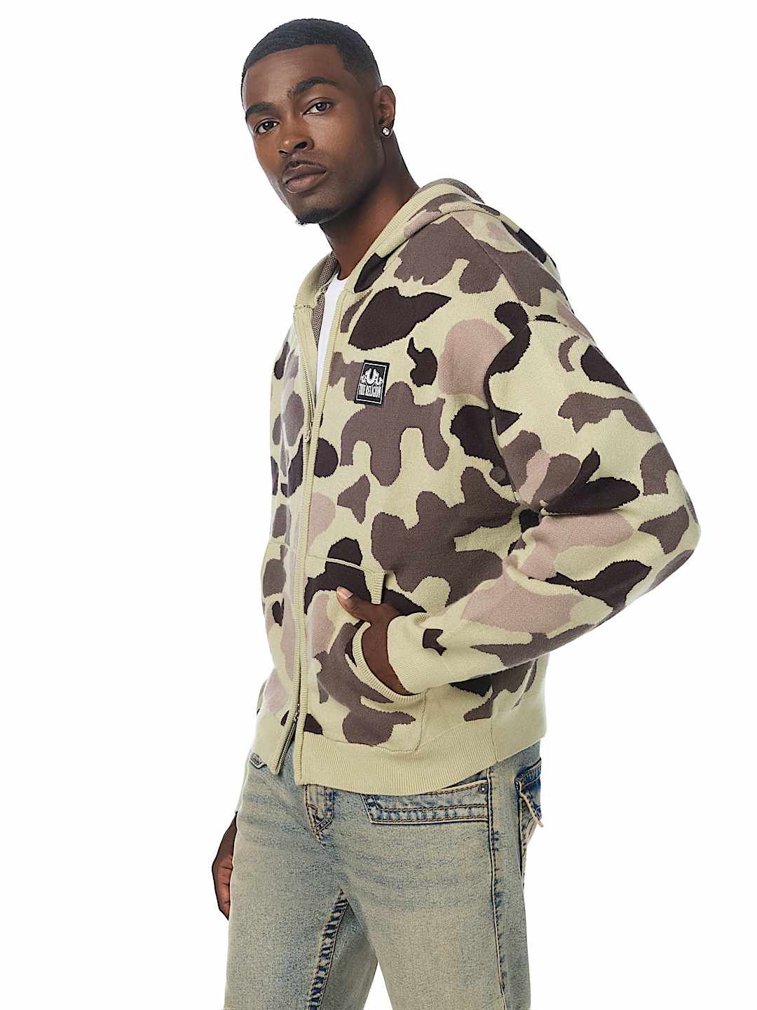 WORLD TOUR LOGO CAMO ZIP HOODIE