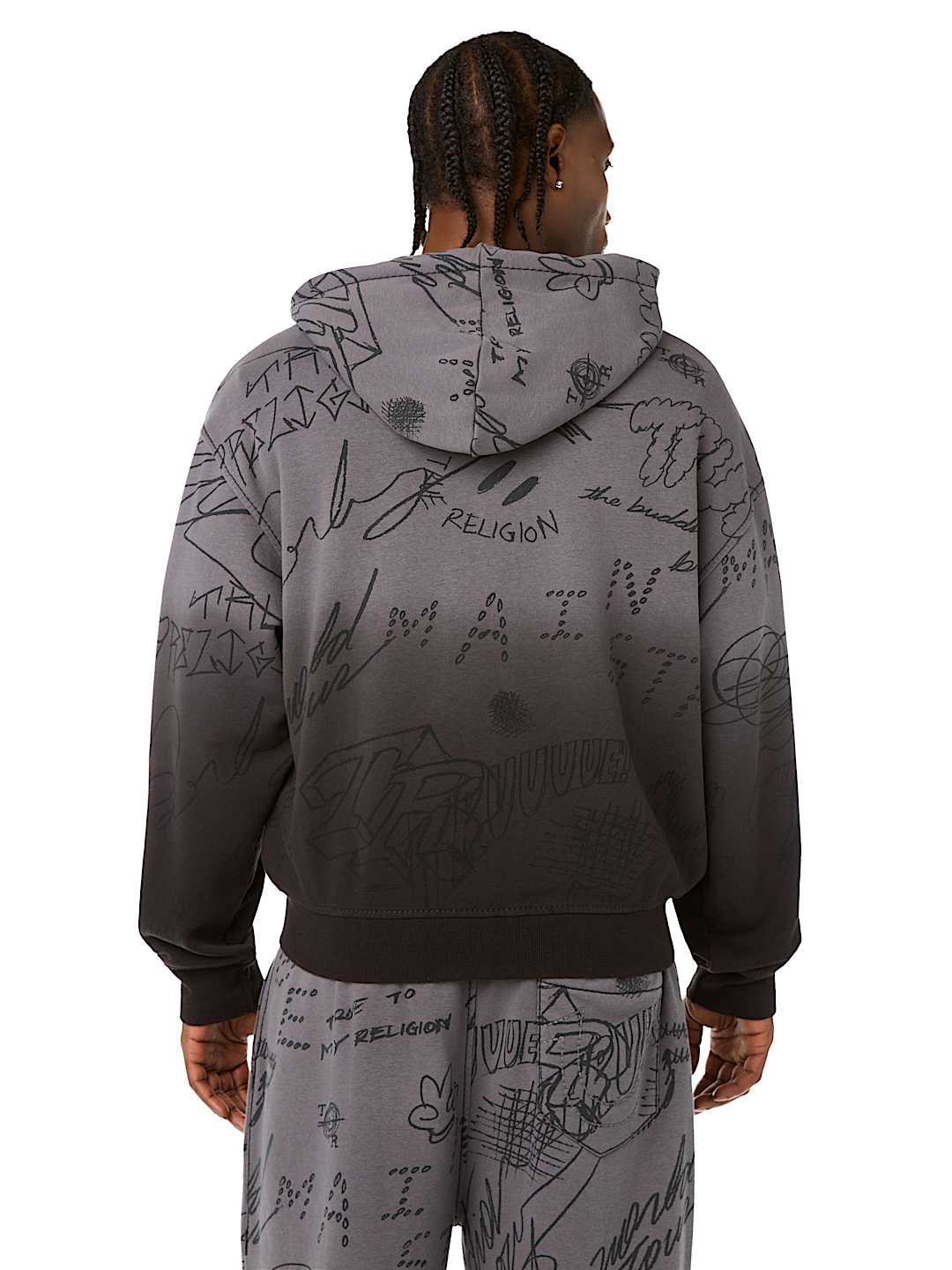 DIP-DYED BIG T BOXY ZIP HOODIE