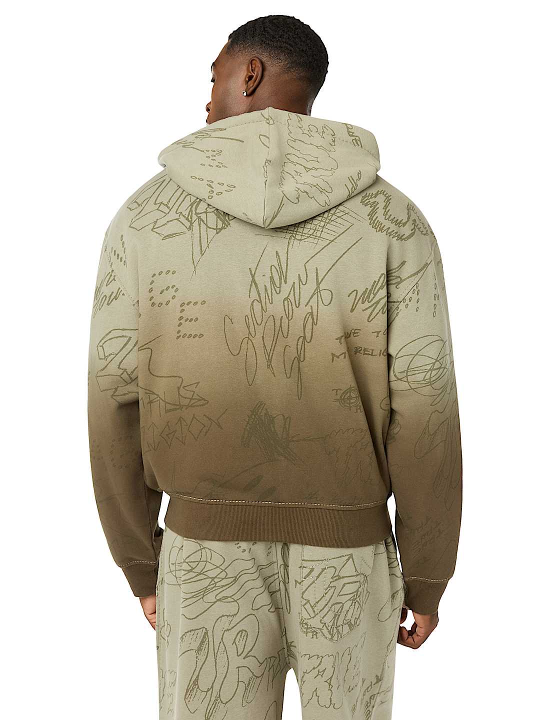 DIP-DYED BIG T BOXY ZIP HOODIE