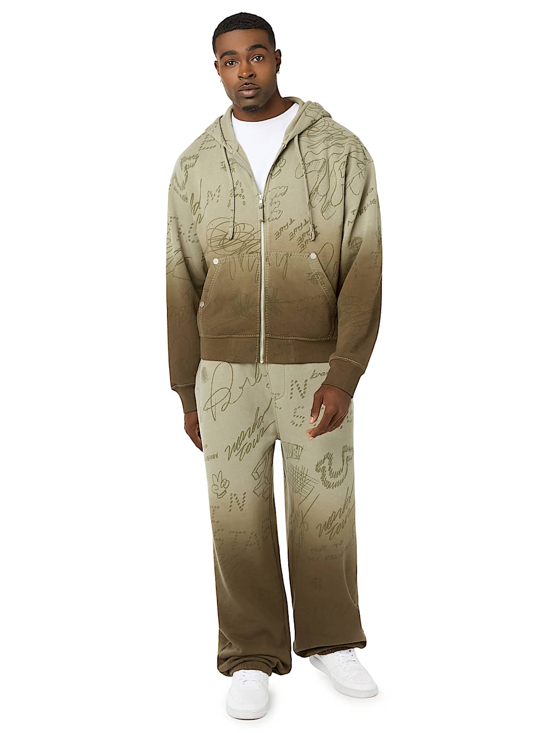 DIP-DYED BIG T BOXY ZIP HOODIE
