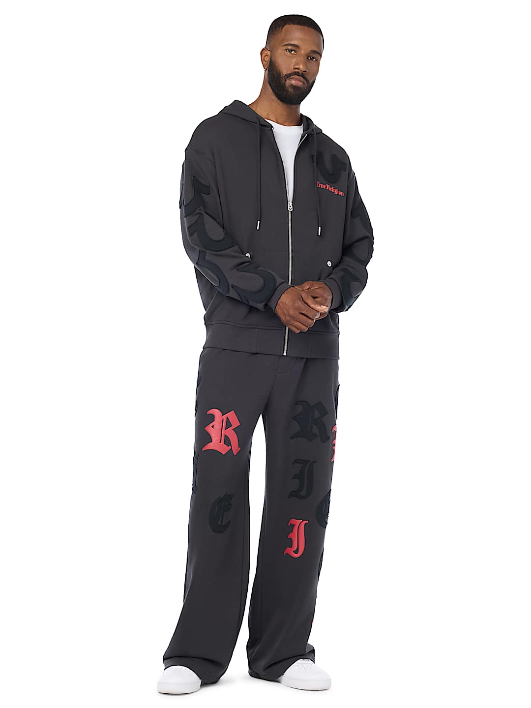 TOSSED LOGO ZIP HOODIE