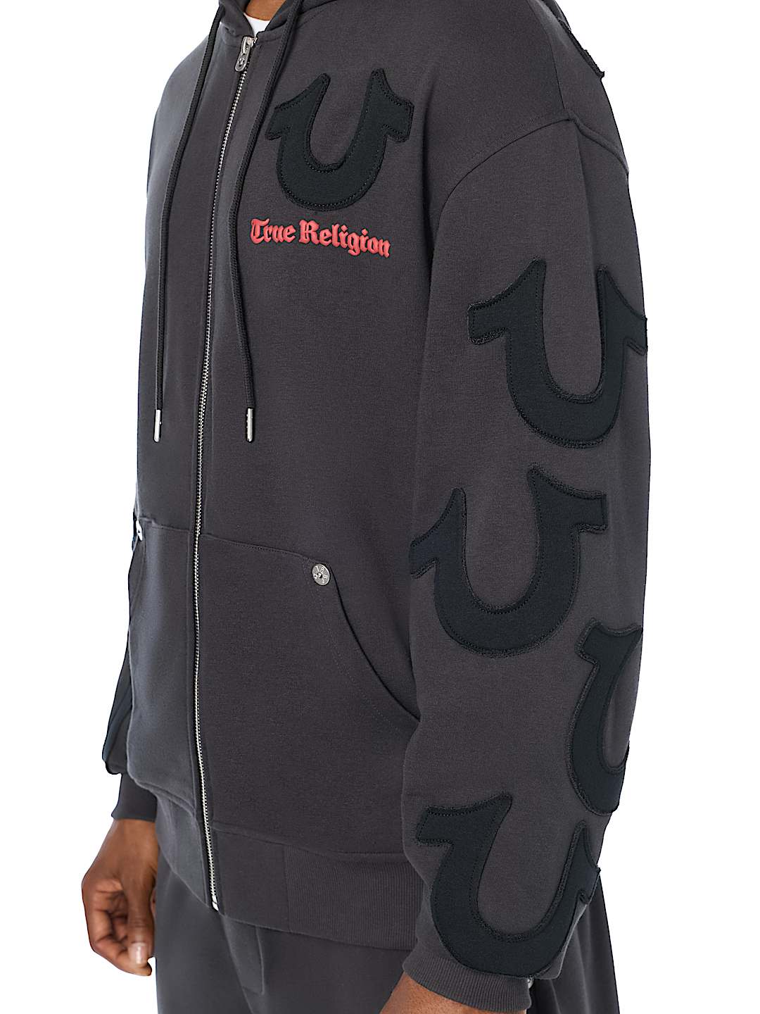 TOSSED LOGO ZIP HOODIE