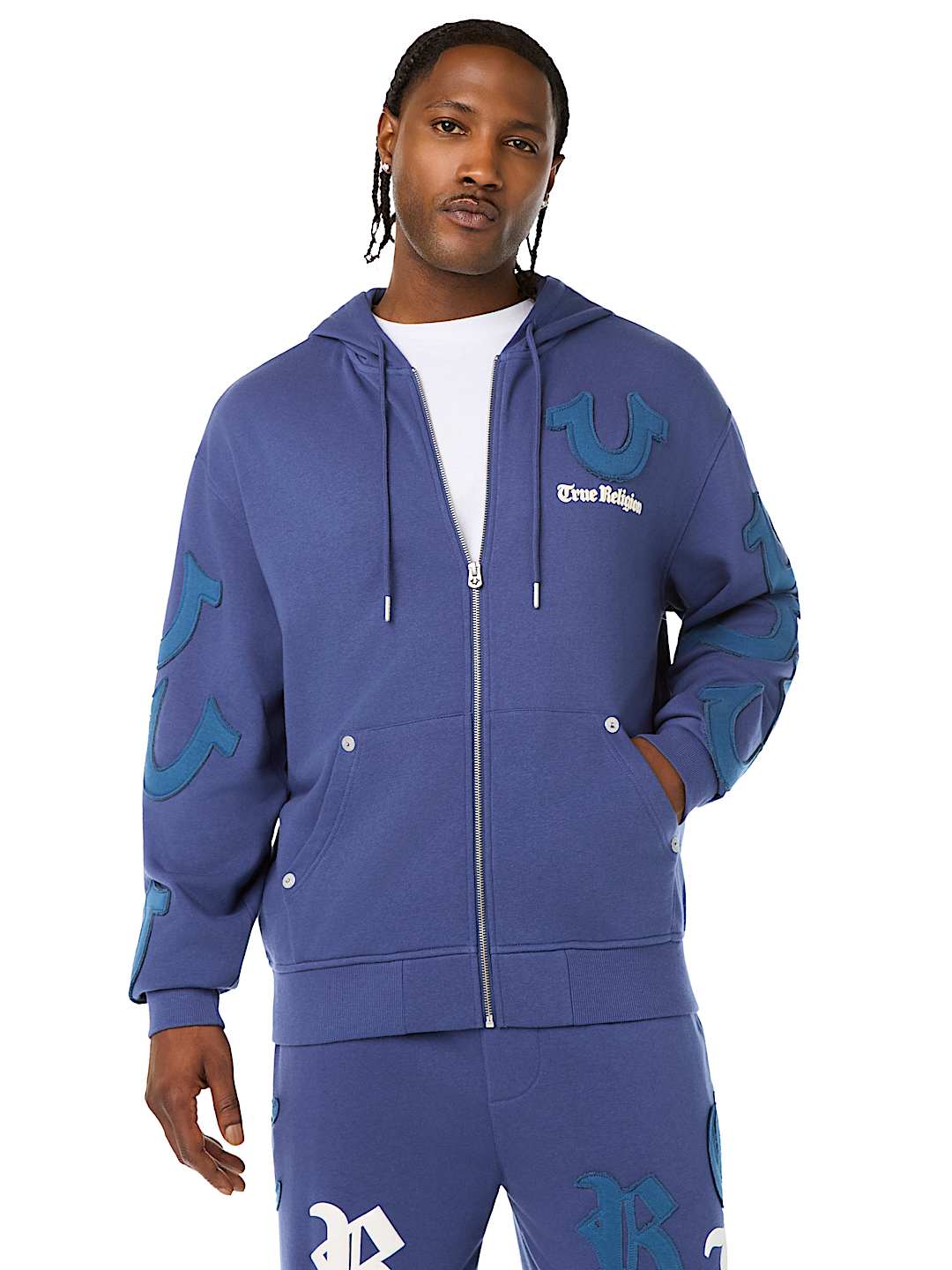 TOSSED LOGO ZIP HOODIE
