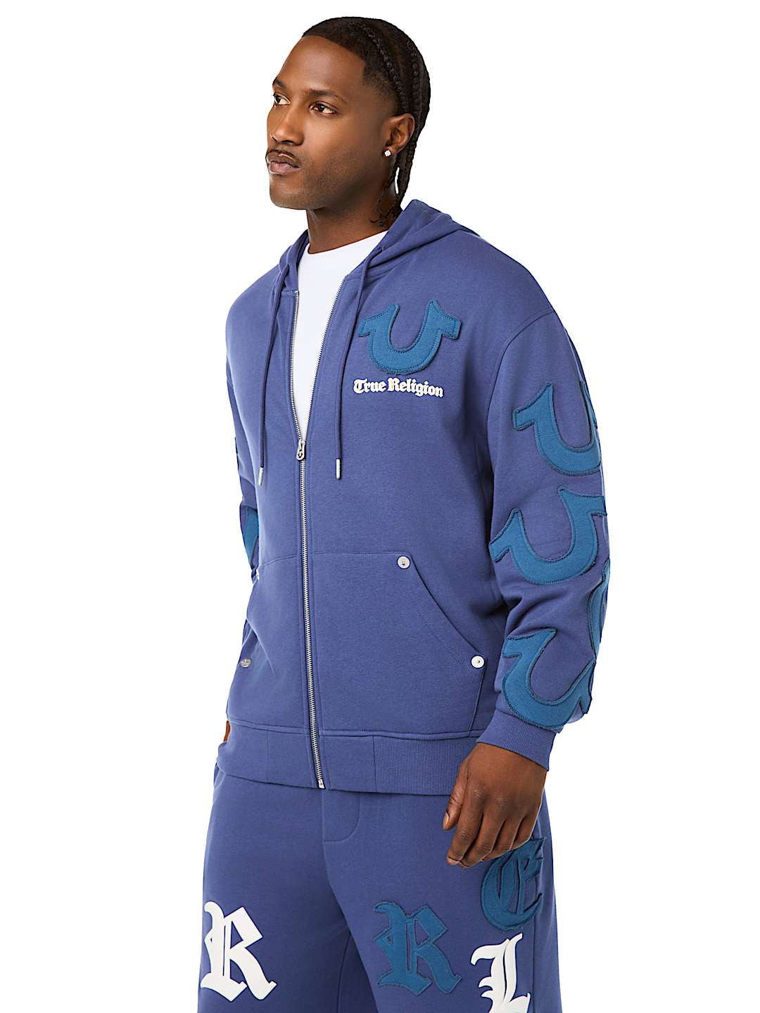 TOSSED LOGO ZIP HOODIE