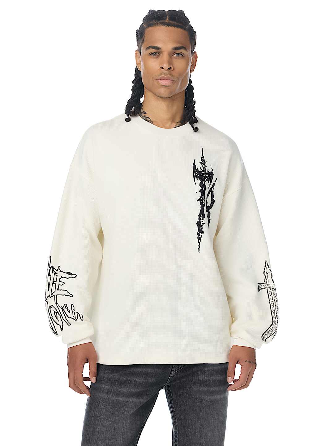 SCRIBBLE WAFFLE LONG SLEEVE TEE