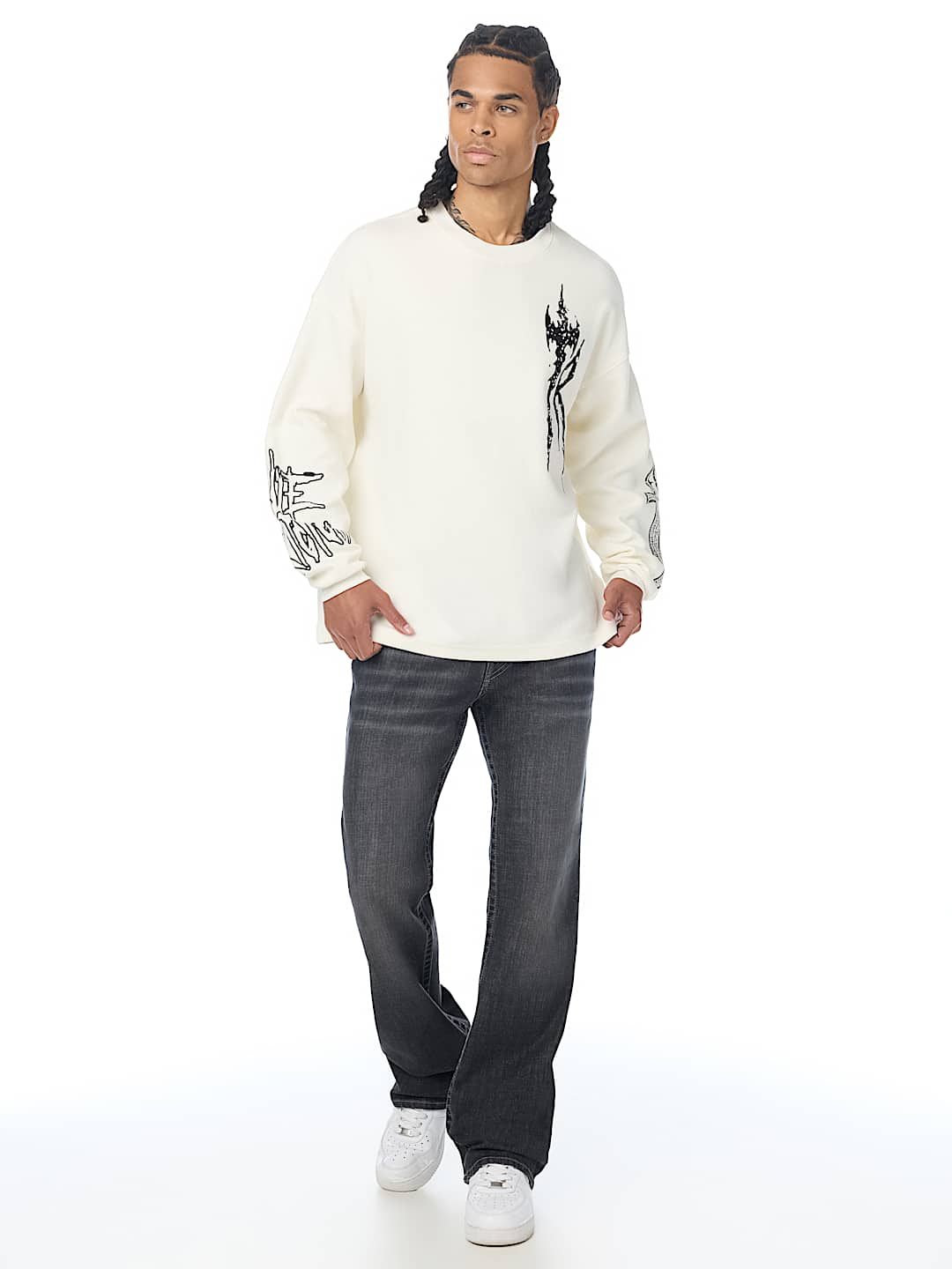 SCRIBBLE WAFFLE LONG SLEEVE TEE