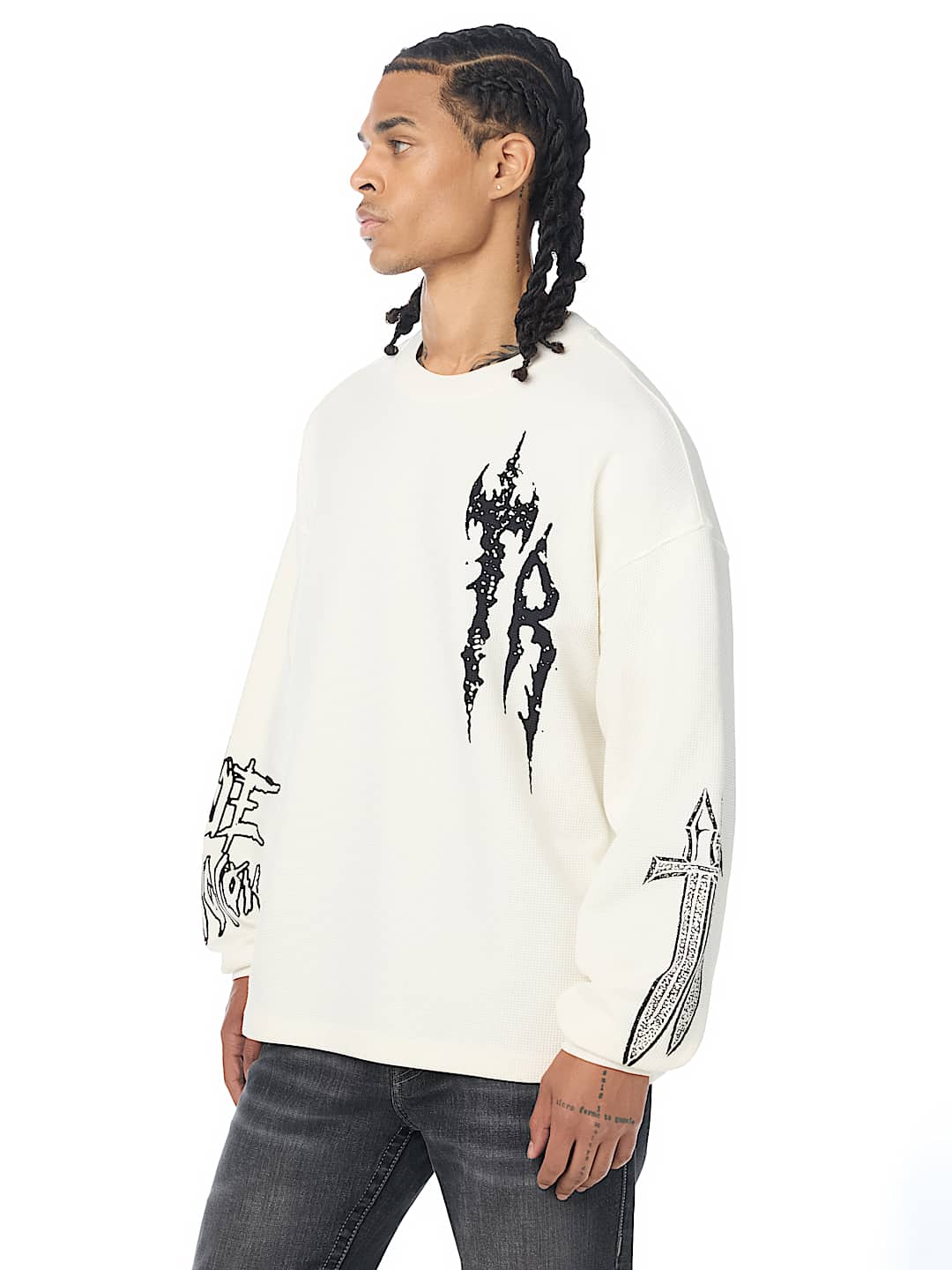 SCRIBBLE WAFFLE LONG SLEEVE TEE