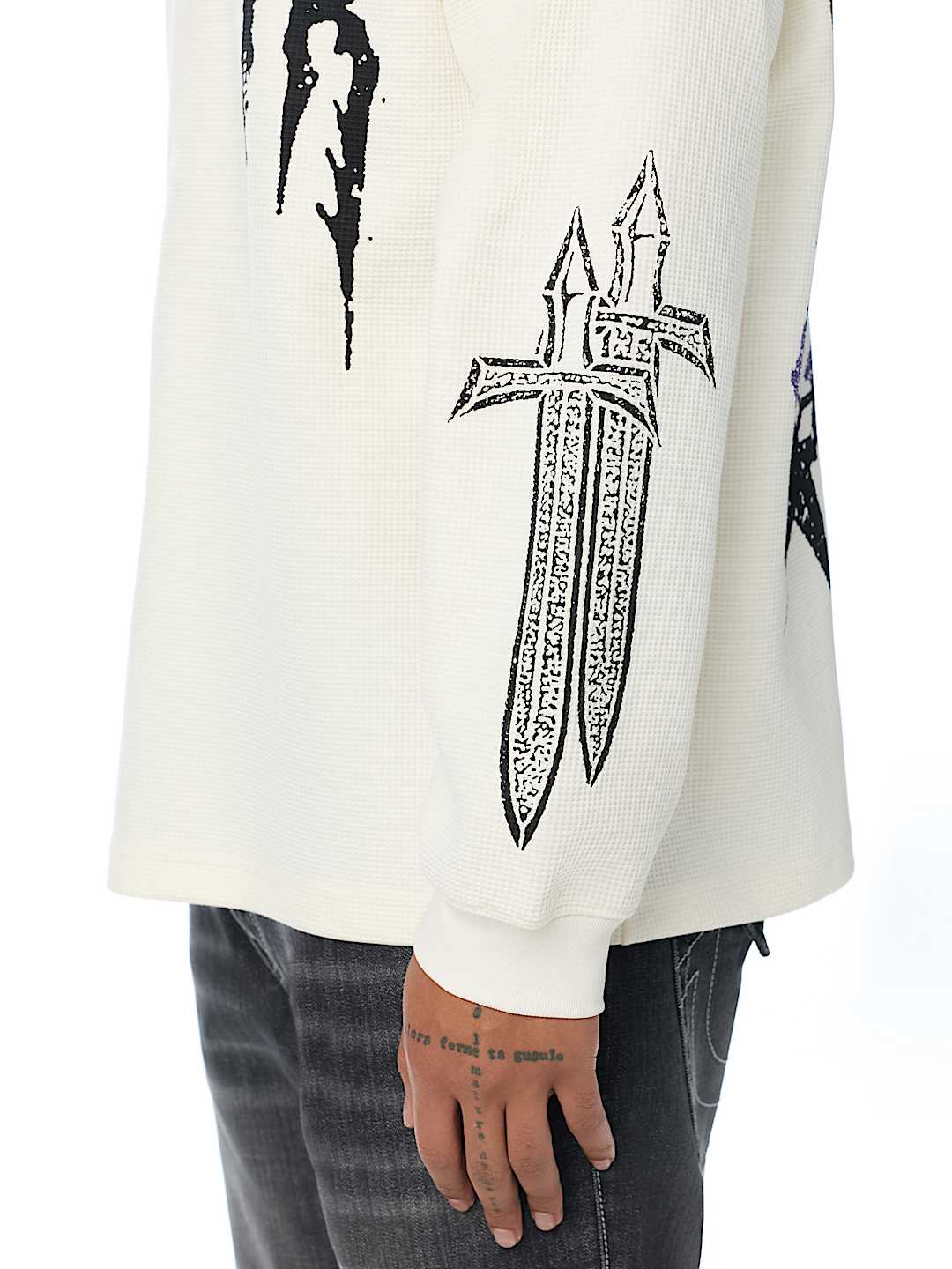 SCRIBBLE WAFFLE LONG SLEEVE TEE