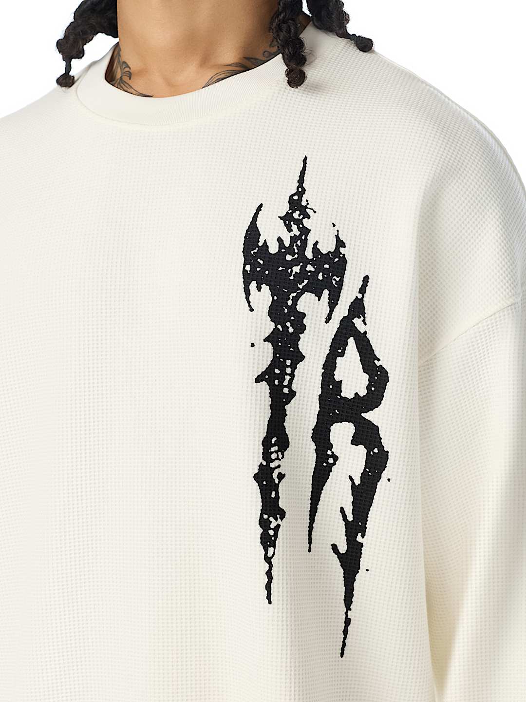 SCRIBBLE WAFFLE LONG SLEEVE TEE