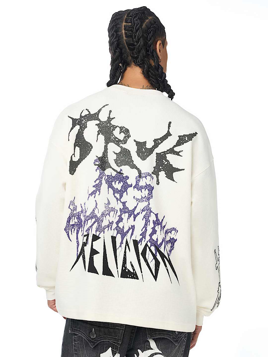 SCRIBBLE WAFFLE LONG SLEEVE TEE