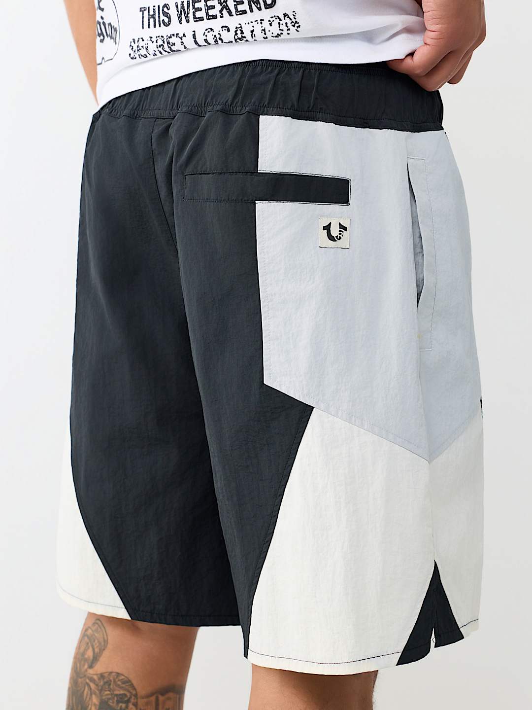 COLORBLOCK NYLON TRACK SHORT