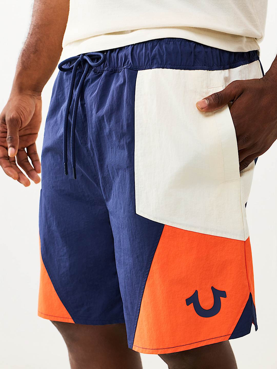 COLORBLOCK NYLON TRACK SHORT