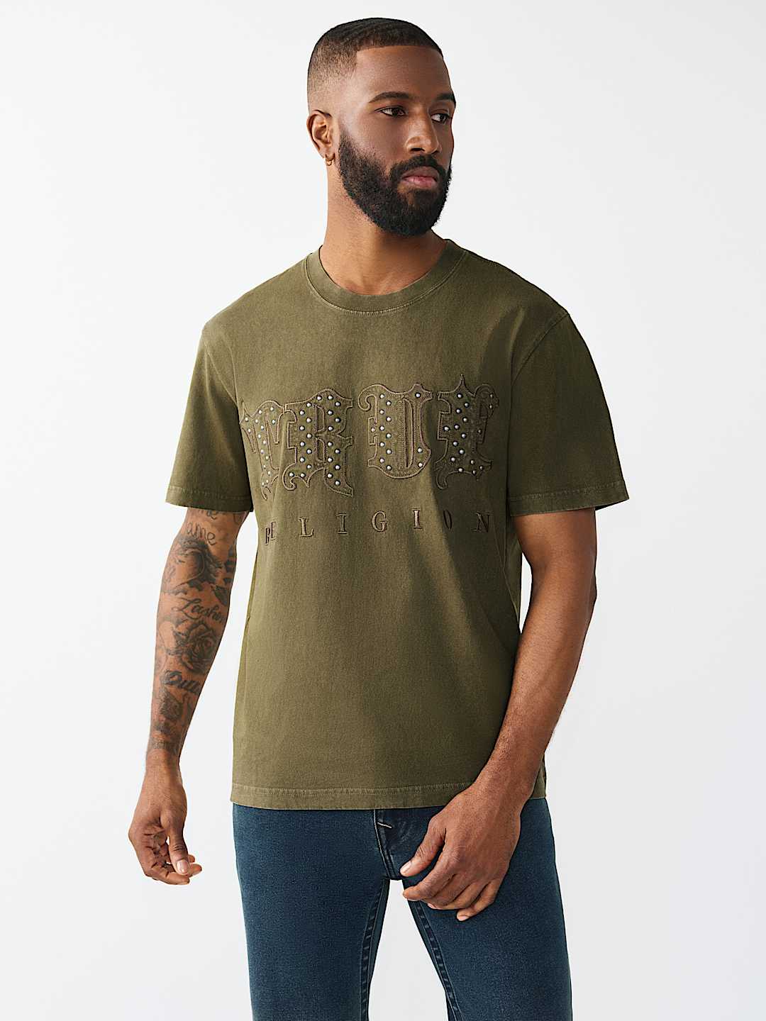 STUDDED LOGO HEAVYWEIGHT TEE, image 2