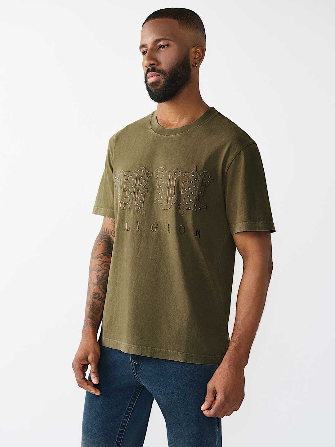 STUDDED LOGO HEAVYWEIGHT TEE, image 3