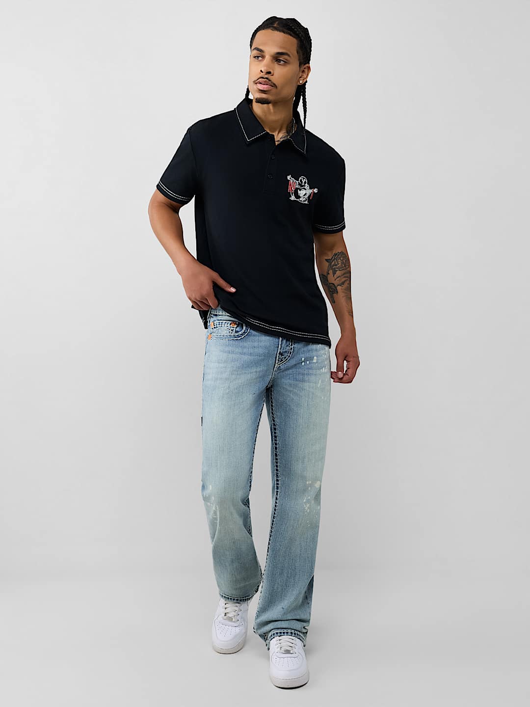 BILLY EMBROIDERED SUPER T BOOTCUT JEAN 34"