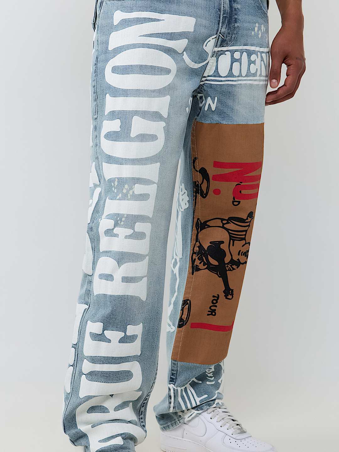 BOBBY PRINT FLAP BAGGY JEAN 32"