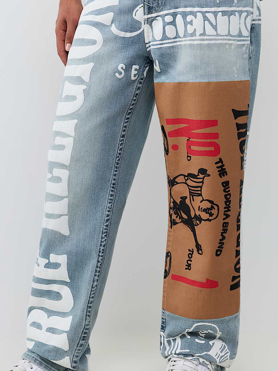 BOBBY PRINT FLAP BAGGY JEAN 32"