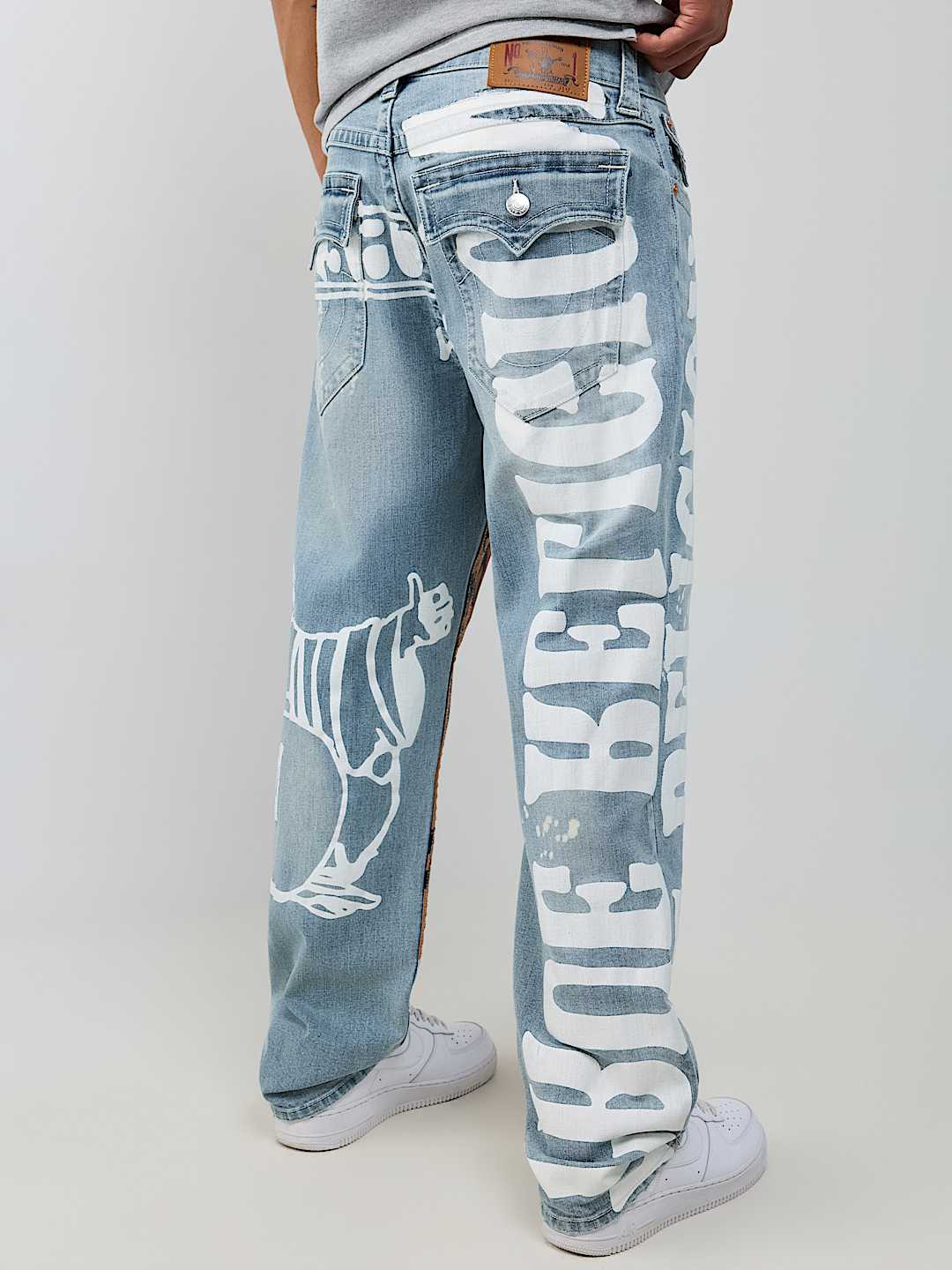 BOBBY PRINT FLAP BAGGY JEAN 32"
