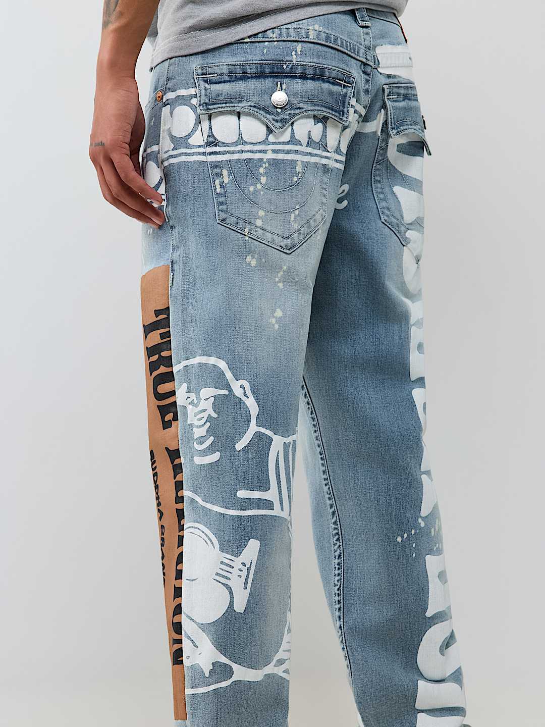 BOBBY PRINT FLAP BAGGY JEAN 32"
