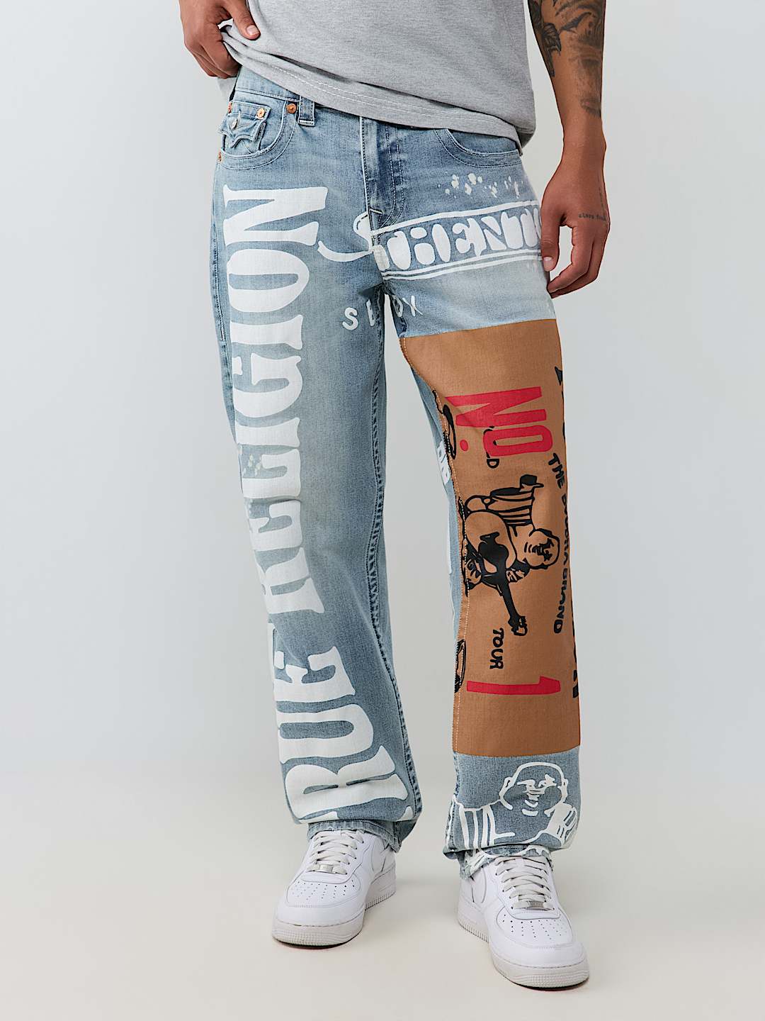 BOBBY PRINT FLAP BAGGY JEAN 32"