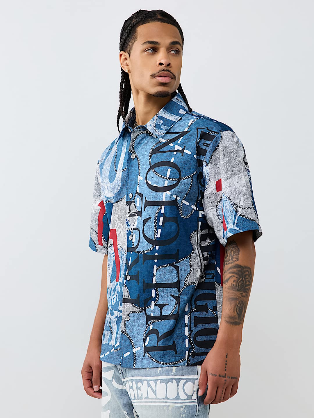 POPLIN ALLOVER PRINT SHIRT