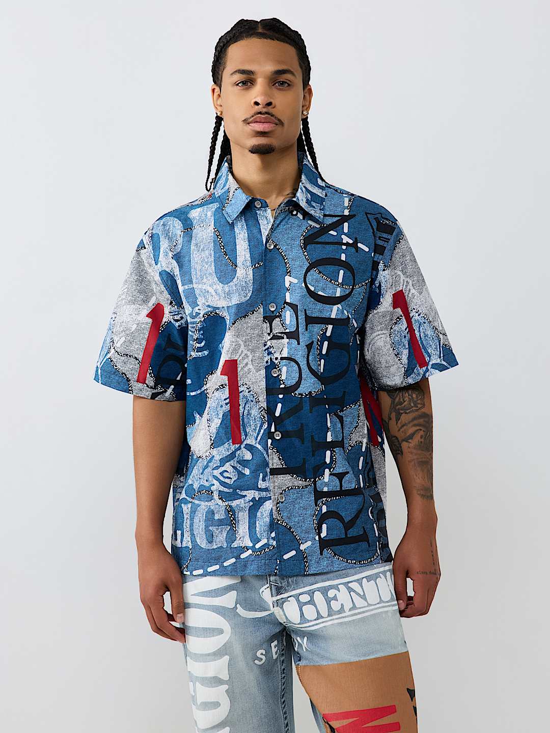 POPLIN ALLOVER PRINT SHIRT