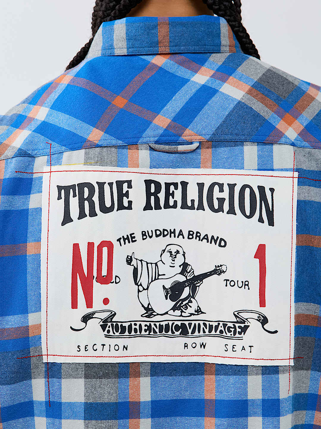 NO. 1 LOGO EMBROIDERED LONG SLEEVE FLANNEL SHIRT