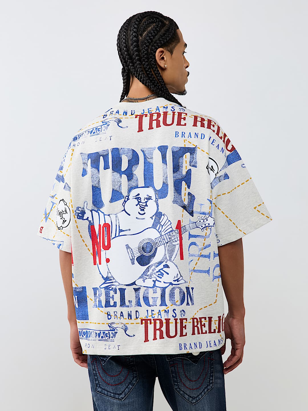 NO. 1 LOGO PRINT HEAVYWEIGHT OVERSIZED TEE