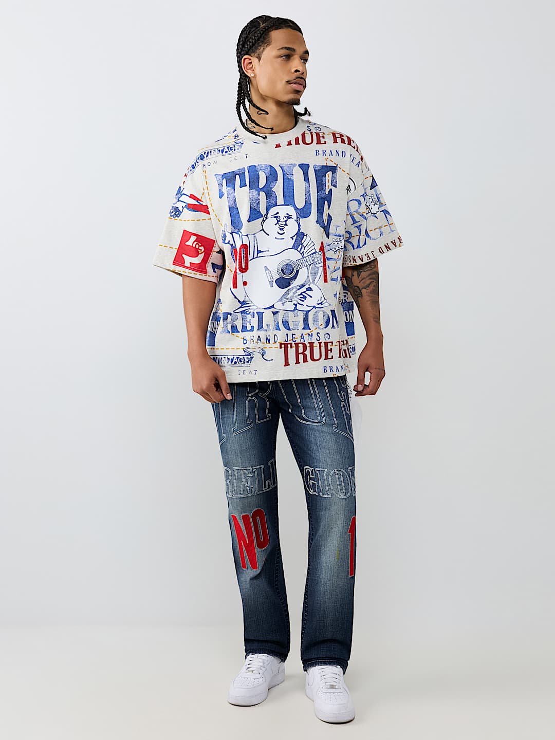 NO. 1 LOGO PRINT HEAVYWEIGHT OVERSIZED TEE
