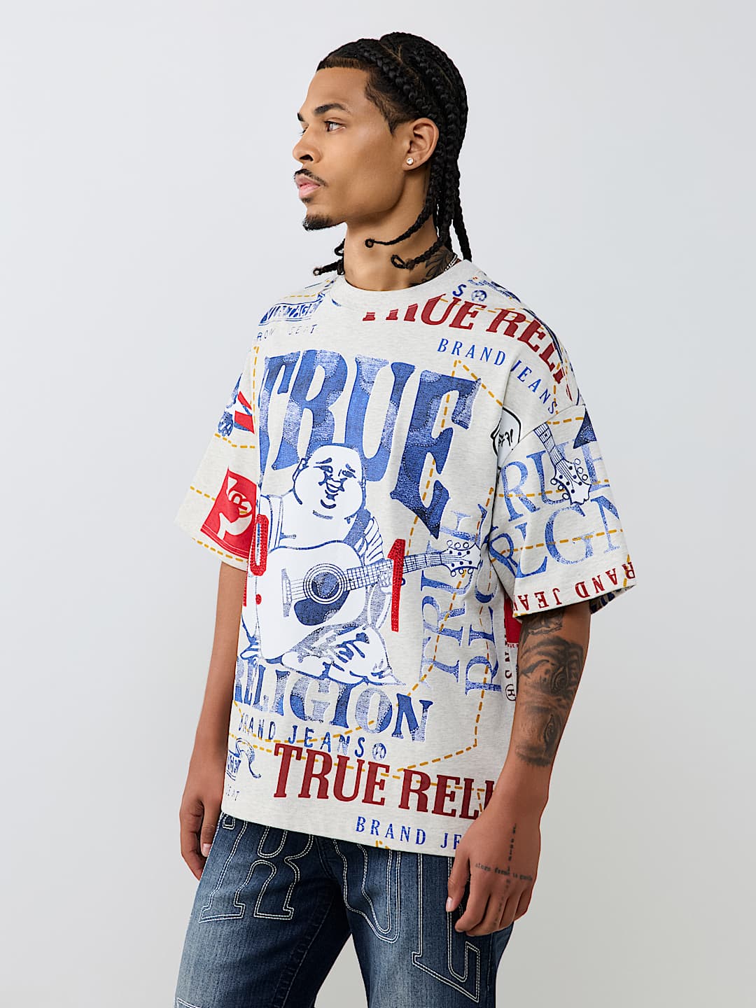 NO. 1 LOGO PRINT HEAVYWEIGHT OVERSIZED TEE