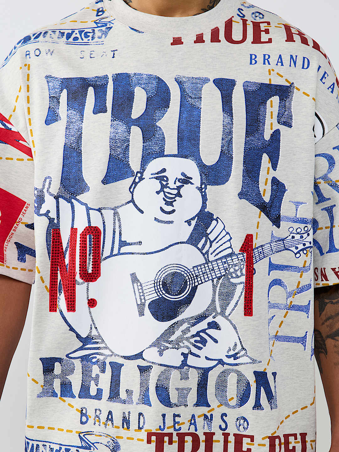 NO. 1 LOGO PRINT HEAVYWEIGHT OVERSIZED TEE