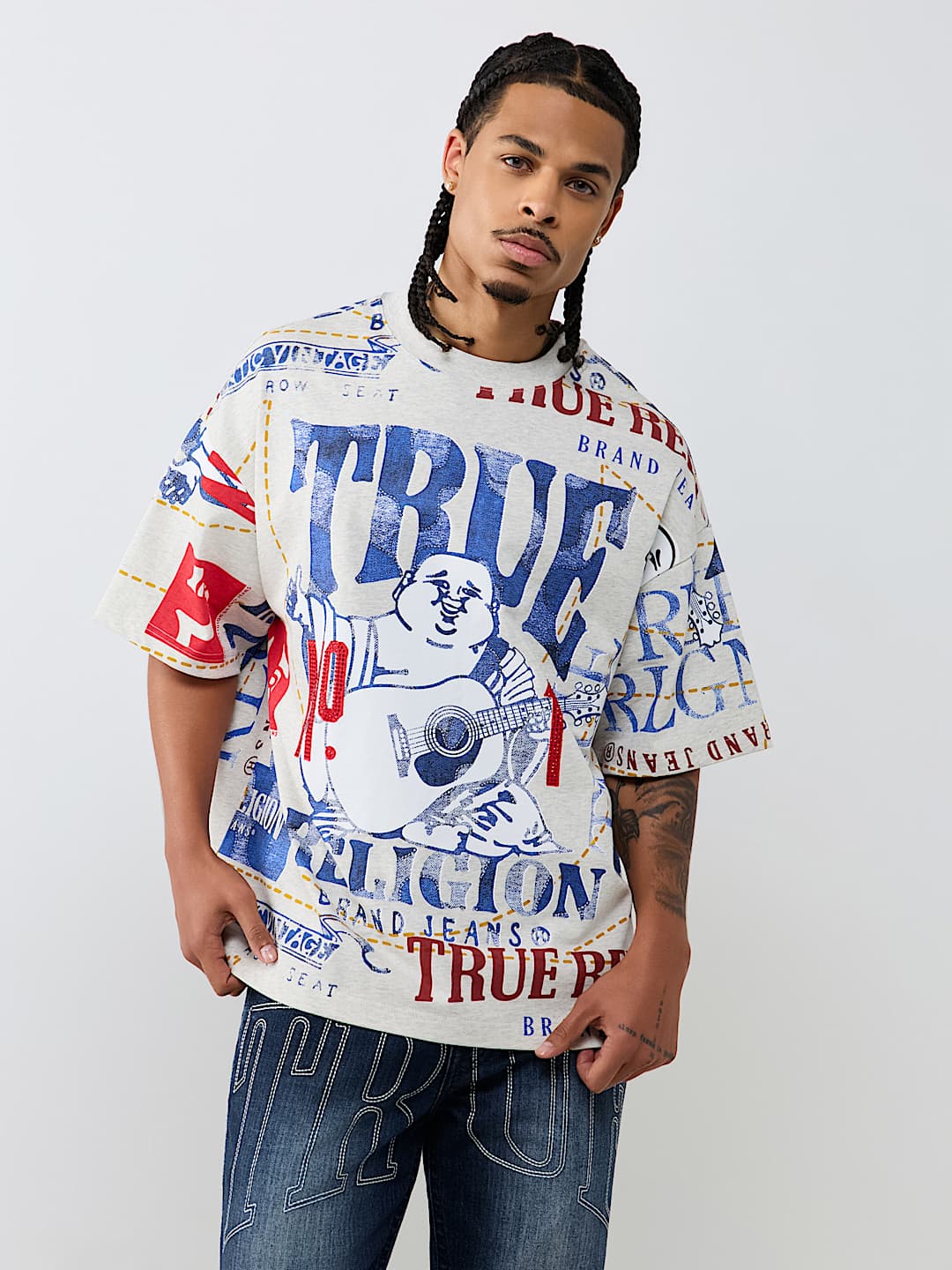 NO. 1 LOGO PRINT HEAVYWEIGHT OVERSIZED TEE