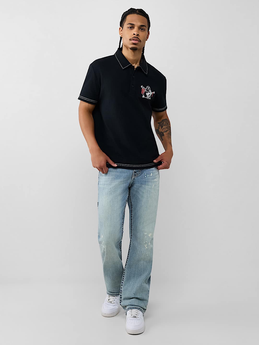 NO. 1 BUDDHA LOGO BIG T POLO SHIRT