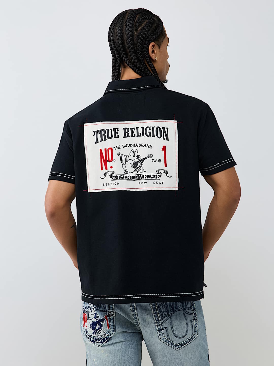 NO. 1 BUDDHA LOGO BIG T POLO SHIRT